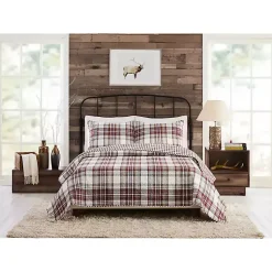 Kirklands Home Quilts|Rust Plaid Camden King 3-pc. Quilt Set