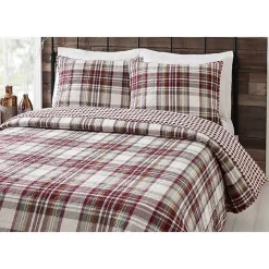 Kirklands Home Quilts|Rust Plaid Camden King 3-pc. Quilt Set