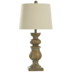 Kirklands Home Table Lamps|Rustic Brown Darcy Table Lamp White