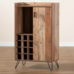 Kirklands Home Cabinets & Sideboards|Rustic Hairpin Wine Cabinet Brown