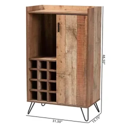 Kirklands Home Cabinets & Sideboards|Rustic Hairpin Wine Cabinet Brown