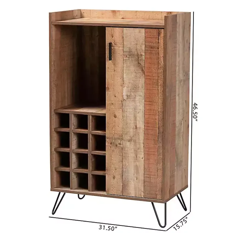 Kirklands Home Cabinets & Sideboards|Rustic Hairpin Wine Cabinet Brown