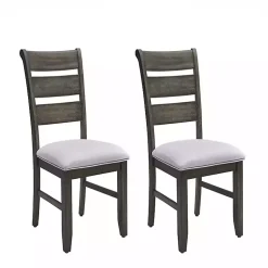 Kirklands Home Dining Chairs|Rustic Brown Slat Back Dining Chairs, Set of 2 Gray