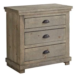 Kirklands Home Nightstands|Rustic 3-Drawer Wood Nightstand Brown