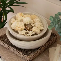 Hot Rustic Forest Ivory Hand Carved 2-pc. Bowl Set Decorative Bowls & Jars