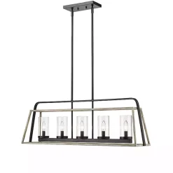 Kirklands Home Chandeliers & Pendant Lighting|Rustic Gray and Black Open Chandelier