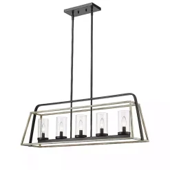 Kirklands Home Chandeliers & Pendant Lighting|Rustic Gray and Black Open Chandelier