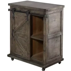 Kirklands Home Cabinets & Sideboards|Rustic Fir Wood Rolling Barn Door Cabinet Gray