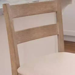 Kirklands Home Bar Stools & Counter Height Stools|Rustic Graywash Wood Upholstered Counter Stool Brown