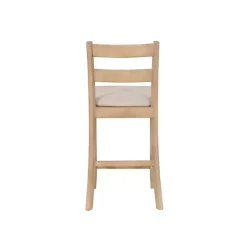 Kirklands Home Bar Stools & Counter Height Stools|Rustic Graywash Wood Upholstered Counter Stool Brown