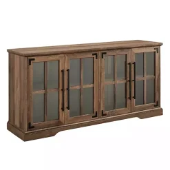 Kirklands Home Tv Stands & Media Consoles|Rustic Oak Window 4-Door TV Stand Brown