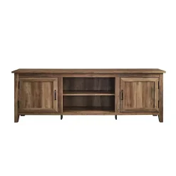 Kirklands Home Tv Stands & Media Consoles|Rustic Oak Wood Grooved Door TV Stand Brown