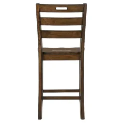 Kirklands Home Bar Stools & Counter Height Stools|Rustic Oak Wood Quinby Counter Stools, Set of 2 Brown