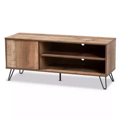 Kirklands Home Tv Stands & Media Consoles|Rustic Oak Wood TV Stand Brown
