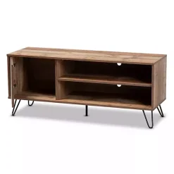 Kirklands Home Tv Stands & Media Consoles|Rustic Oak Wood TV Stand Brown