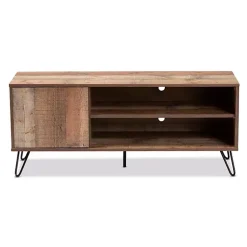 Kirklands Home Tv Stands & Media Consoles|Rustic Oak Wood TV Stand Brown