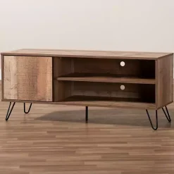 Kirklands Home Tv Stands & Media Consoles|Rustic Oak Wood TV Stand Brown