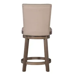 Kirklands Home Bar Stools & Counter Height Stools|Rustic Taupe Upholstered Swivel Counter Stool Tan