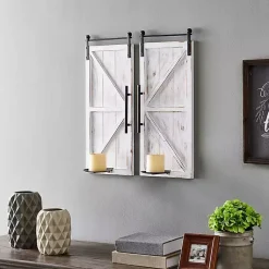 Best Rustic White Barn Door Sconces, Set of 2 Sconces