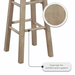 Kirklands Home Bar Stools & Counter Height Stools|Rustic Wood Pub Classic Backless Bar Stool Tan