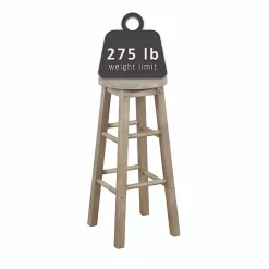 Kirklands Home Bar Stools & Counter Height Stools|Rustic Wood Pub Classic Backless Bar Stool Tan