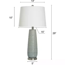 Kirklands Home Table Lamps|Sage Green Ceramic Dimpled Table Lamp White