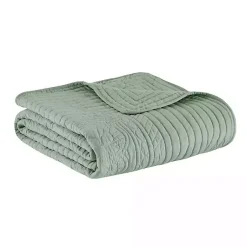 Hot Sage Oversized Quilted Scalloped Edge Throw Blankets & Throws