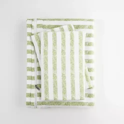 Kirklands Home Duvets|Sage Rugged Stripes Puffed Twin 3-pc. Duvet Set