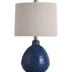 Kirklands Home Table Lamps|Sailor Blue Ceramic Table Lamp Tan