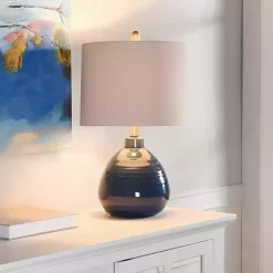 Kirklands Home Table Lamps|Sailor Blue Ceramic Table Lamp Tan