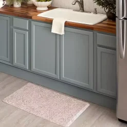 Kirklands Home Kitchen & Floor Mats|Sandy Beige Damask Nouveau Kitchen Mat