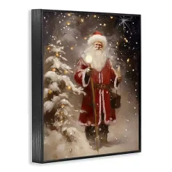 Outlet Santa in Snowy Night Framed Art Print Christmas Art & Wall Decor