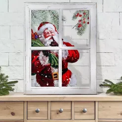 Santa in Window Acrylic Framed Art Print Christmas Art & Wall Decor