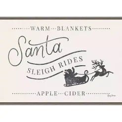Outlet Santa Sleigh Rides Gray Framed Canvas Art Print Christmas Art & Wall Decor