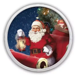 Santa Sleigh White Framed Art Print Christmas Art & Wall Decor