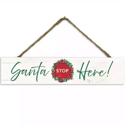 Sale Santa Stop Here Christmas Wall Sign Christmas Art & Wall Decor