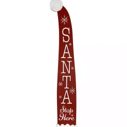 Online Santa Stop Here Porch Board Outdoor Christmas Decorations