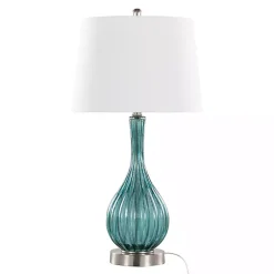 Kirklands Home Table Lamps|Sapphire Crackle Glass Table Lamps, Set of 2 White