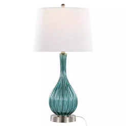 Kirklands Home Table Lamps|Sapphire Crackle Glass Table Lamps, Set of 2 White