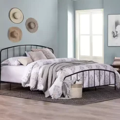 Kirklands Home Beds & Headboards|Satin Metal Spindle King Headboard Set Black