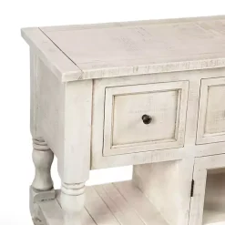 Kirklands Home Cabinets & Sideboards|Savannah Cream Distressed Cabinet Ivory