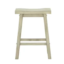 Kirklands Home Bar Stools & Counter Height Stools|Sawgrass Wooden Saddle Seat Counter Stool White