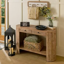 Kirklands Home Console Tables|Sawmark 2-Drawer Console Table Brown