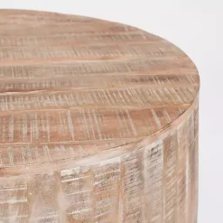 Kirklands Home Coffee Tables|Sawmark Round Drum Coffee Table Brown