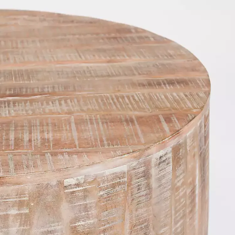 Kirklands Home Coffee Tables|Sawmark Round Drum Coffee Table Brown