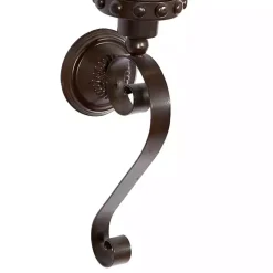 Scrolled Wrought Iron and Glass Hurricane Sconce Sconces