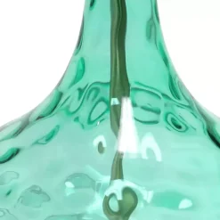 Kirklands Home Table Lamps|Seafoam Dimpled Glass Teardrop Table Lamp Blue