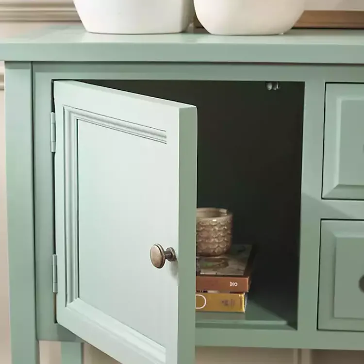 Kirklands Home Cabinets & Sideboards|Seafoam 4-Drawer Charlotte Sideboard Green