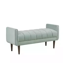 Kirklands Home Benches & Ottomans|Seafoam Velvet Bench Green