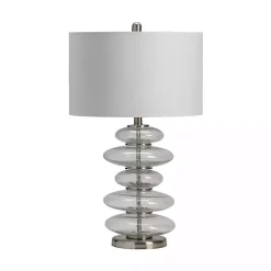 Kirklands Home Table Lamps|Seeded Glass Bubble Cairn Table Lamp White